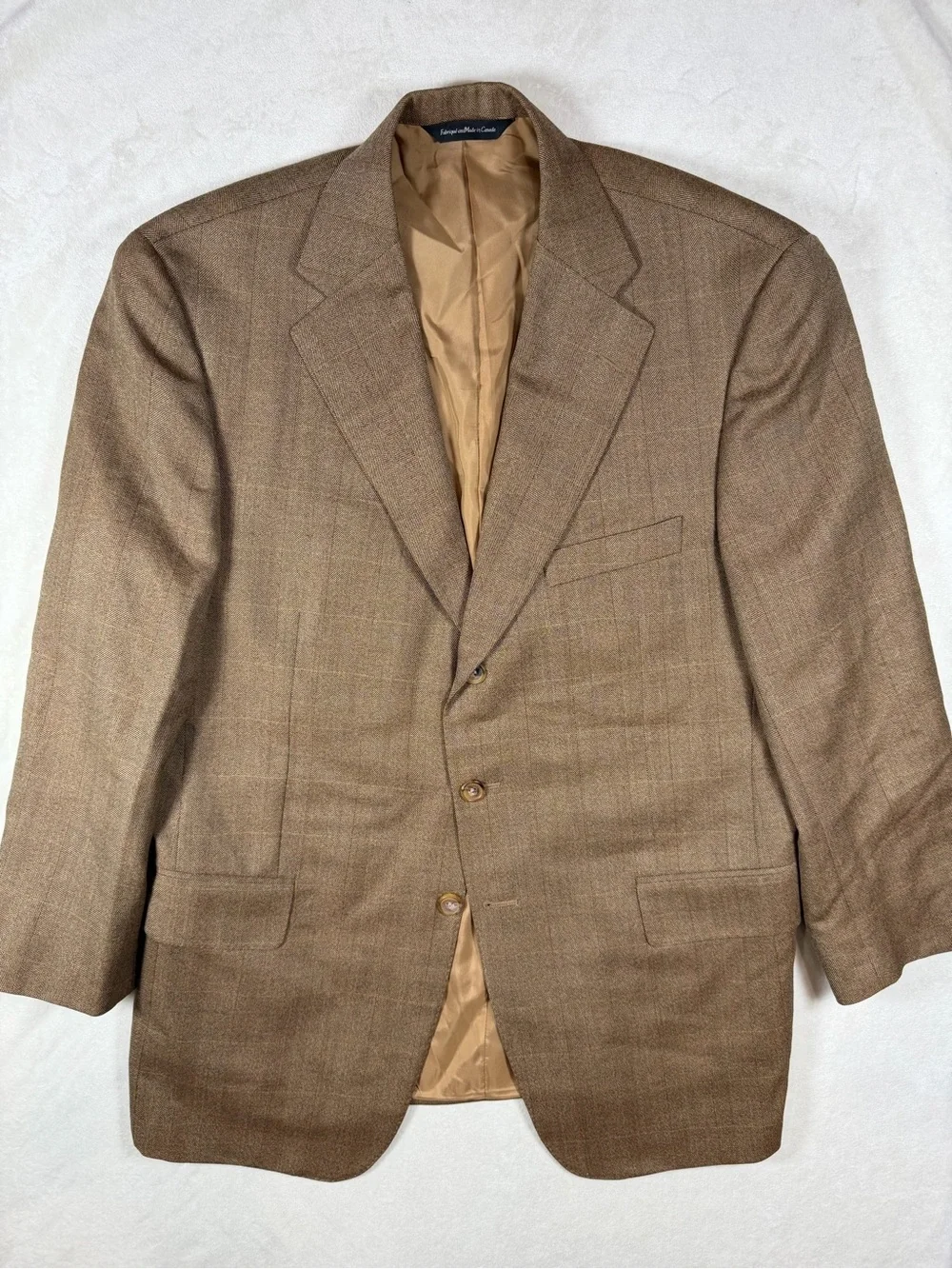 Samuelsohn 43R 100% Wool Tan-Brown Men's 3 Button Sport Coat